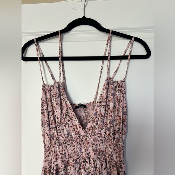 Floral Pink Maxi Dress Spaghetti Strap Sundress Size L - Picture 2 of 7
